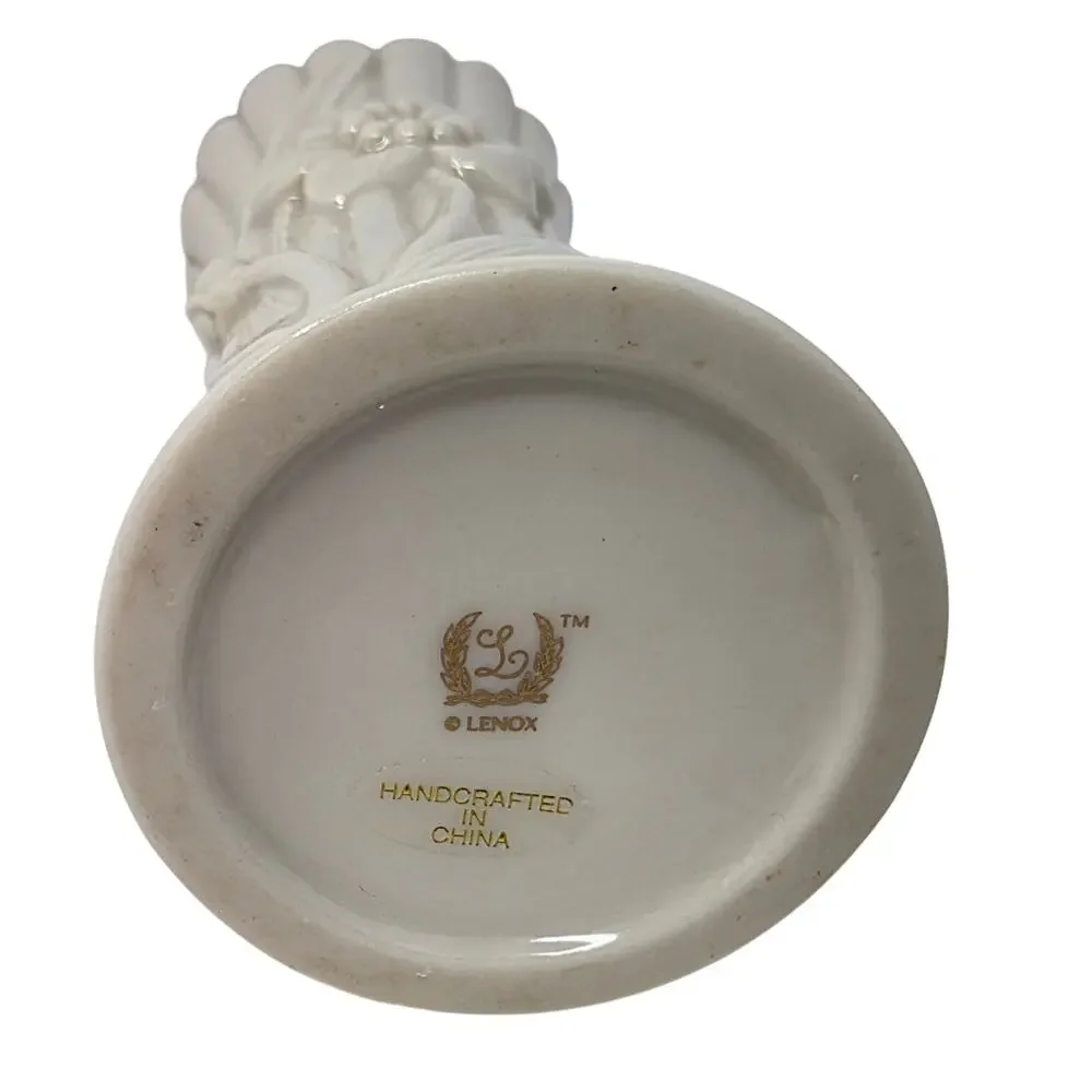 Lenox Daffodil Vase Ivory Porcelain Gold Trim Floral Bud Vase 5.5 Inch